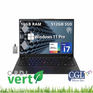 Portatif Lenovo Thinkpad X1 Carbon 14po i5/16G/256SSD/W10P ou W11P OrdiVert revalorisé