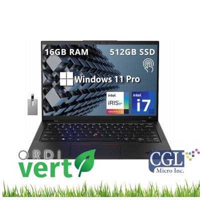 Portatif Lenovo Thinkpad X1 Carbon 14po i5/16G/256SSD/W10P ou W11P OrdiVert revalorisé